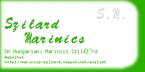 szilard marinics business card